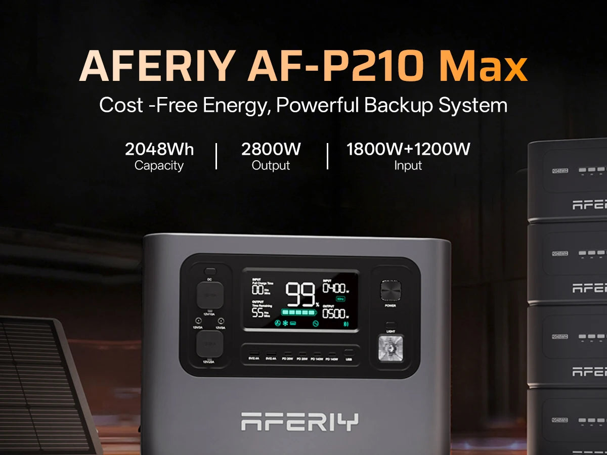 EU STOCK AFERIY P280 Portable Emergency Power Station 2800W 2048Wh LiFePO4 Solar Generator for Home Backup Outdoor Camping RV