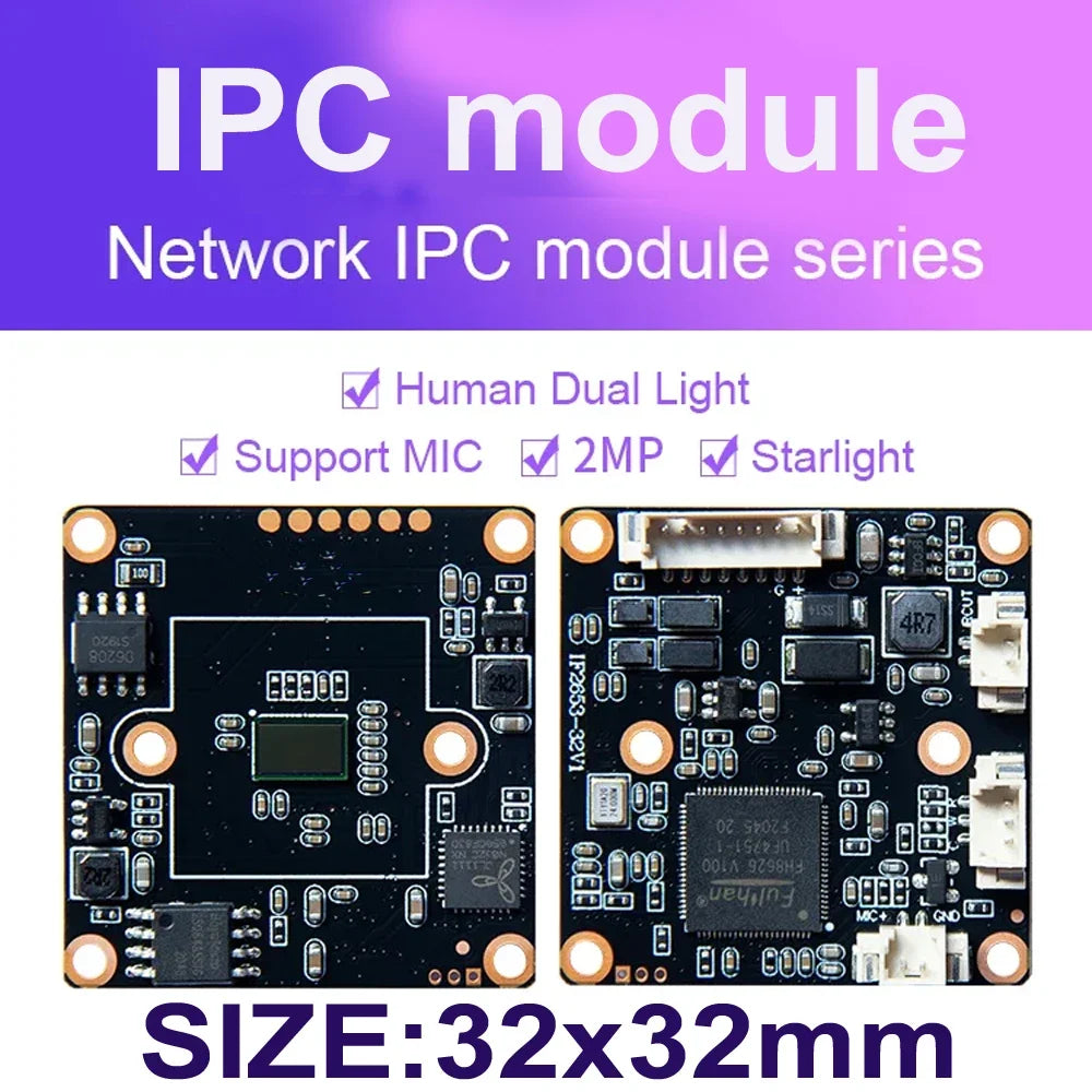 Módulo de Câmara IP 4MP PCB 32x32mm Mini