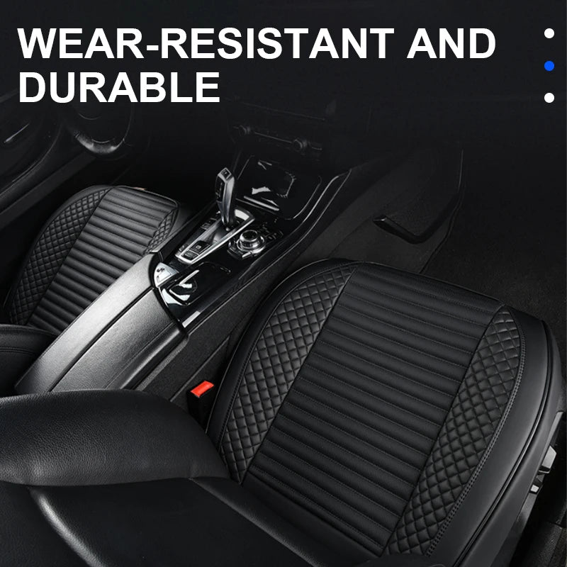SEAMETAL Full Wrapped Car Front Seat Cover Premium PU Leather Vehicle Seat Cushion Breathable Anti Scratch Chair Protector Mat