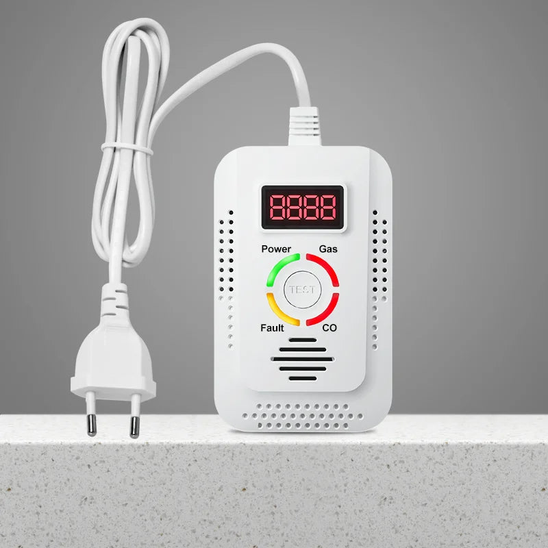 2 in1 Natural Gas Detector And Carbon Monoxide CO Detector, Combustible Gas Leak Detector Monitor For Co, Lng, Lpg, Methane 