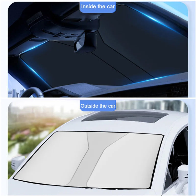 SEAMETAL Car Windshield Sun Shade Foldable Front Window Sun Protection Cover Anti UV Summer Cooling Sunshade Curtains for Car