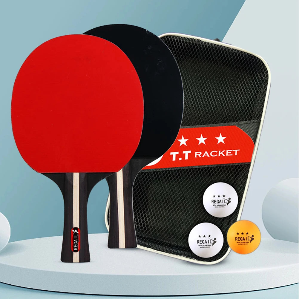Two-Player Table Tennis Paddle Set with Three Balls
