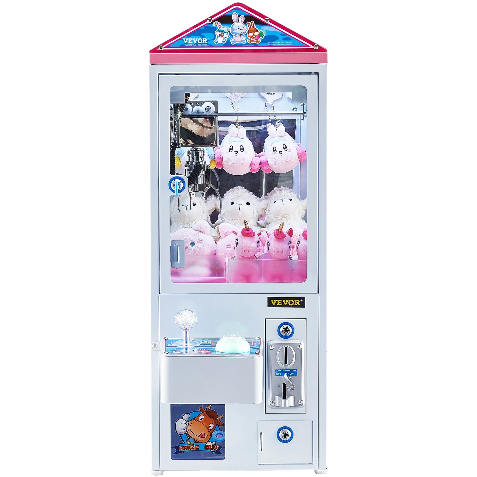 Macchina tocca-tutti SucceBuy, cassa a mascelle 0-3" diametro delle mascelle 0-5" sollevamento mascelle, gru, estrattore di premi, gioco arcade commerciale, giocattoli per bambini, ragazzi e ragazze