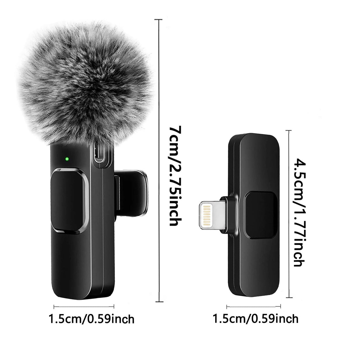 Wireless Lapel Microphone, Lightning Connector Only, mini Clip Microphone, Suitable for Live Streaming, Vlogs, Interviews.