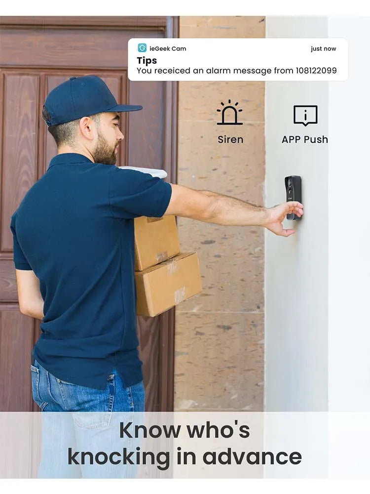 ieGeek 5MP Wireless Video Doorbell Camera with 2-Way Audio