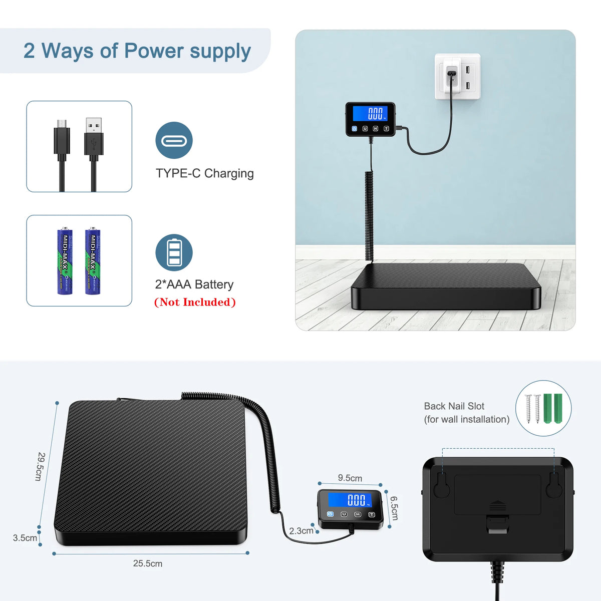 Digital Shipping Scale - 200kg with Separate LCD
