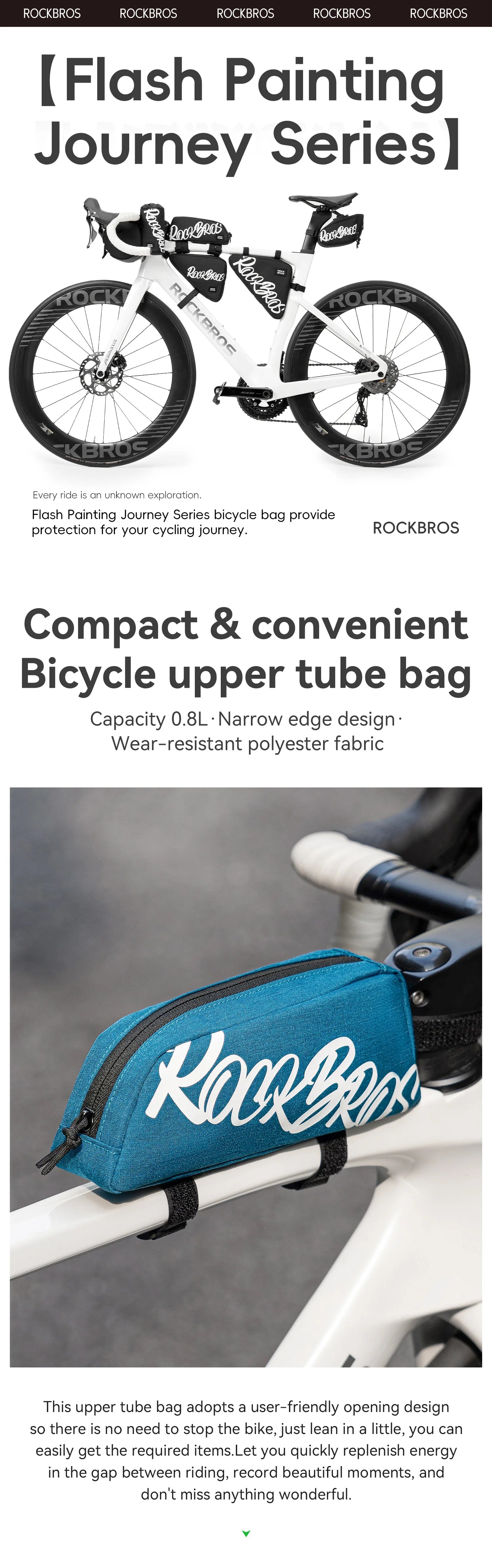 Bike Top Tube Bag 0.8L Rainproof Frame Pack