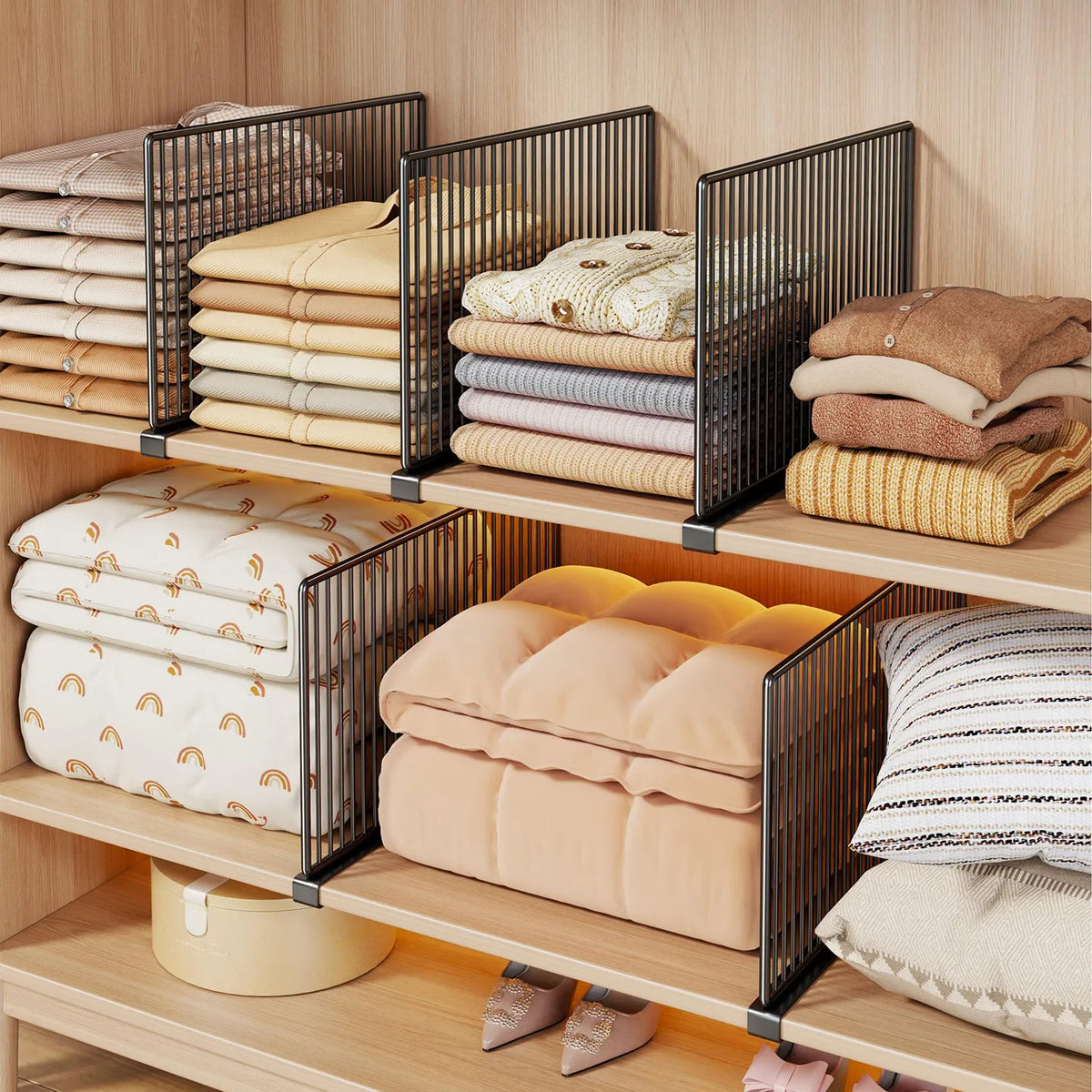 Adjustable Metal Wardrobe Shelf Dividers
