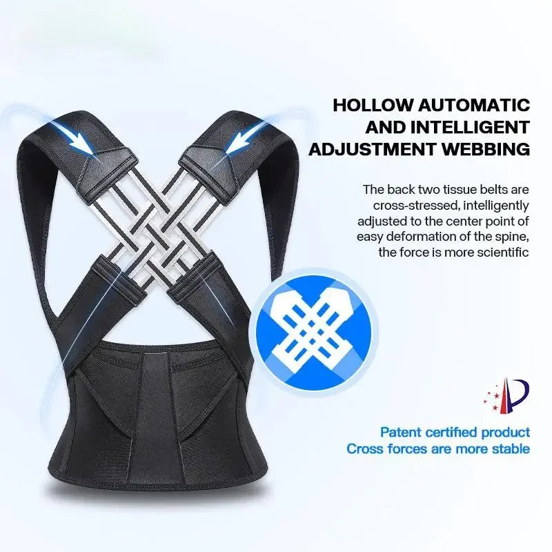 Adjustable Cross-Strap Posture Support Belt, S–XXL