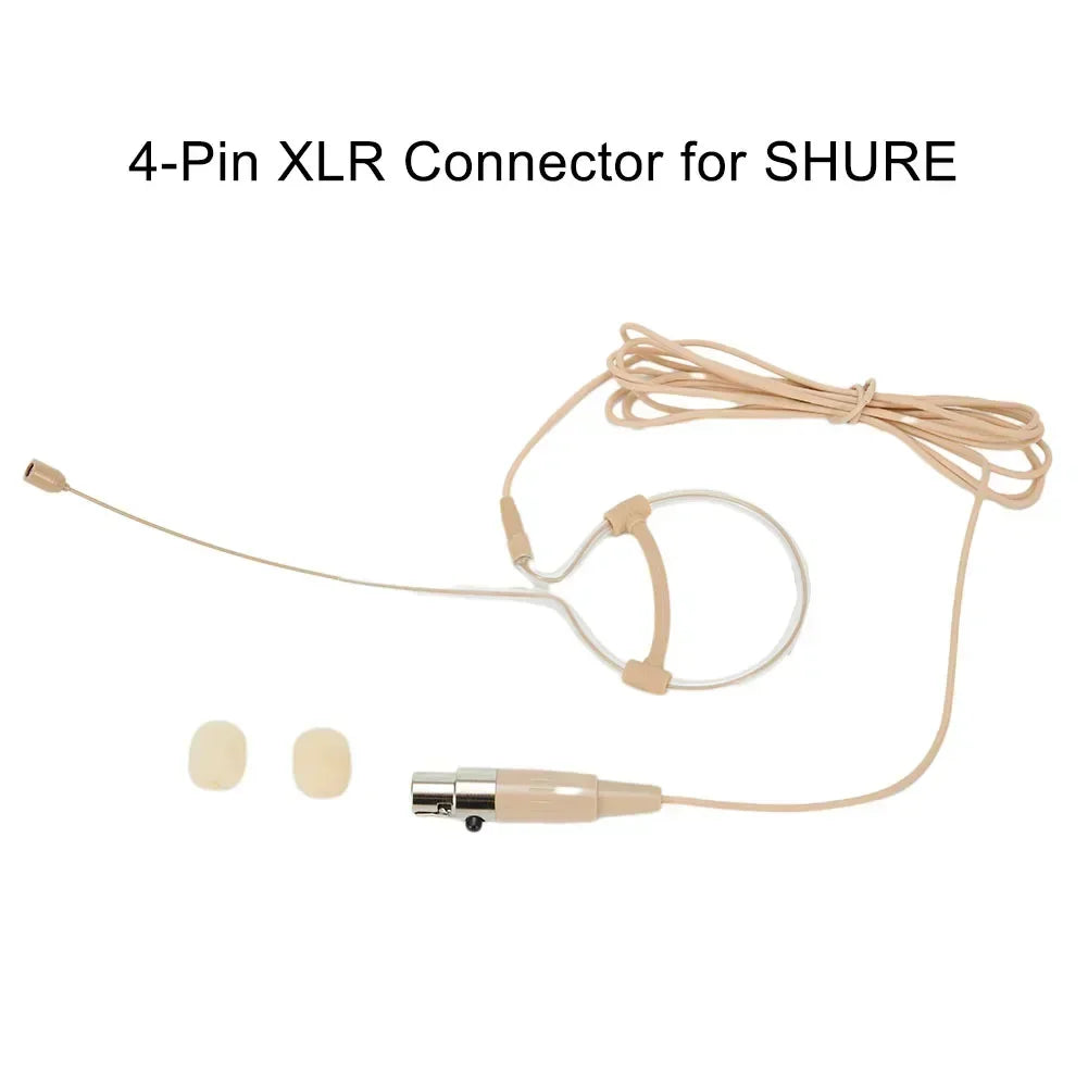 Single-Ear Headworn Condenser Microphone for Shure and Audio Technica