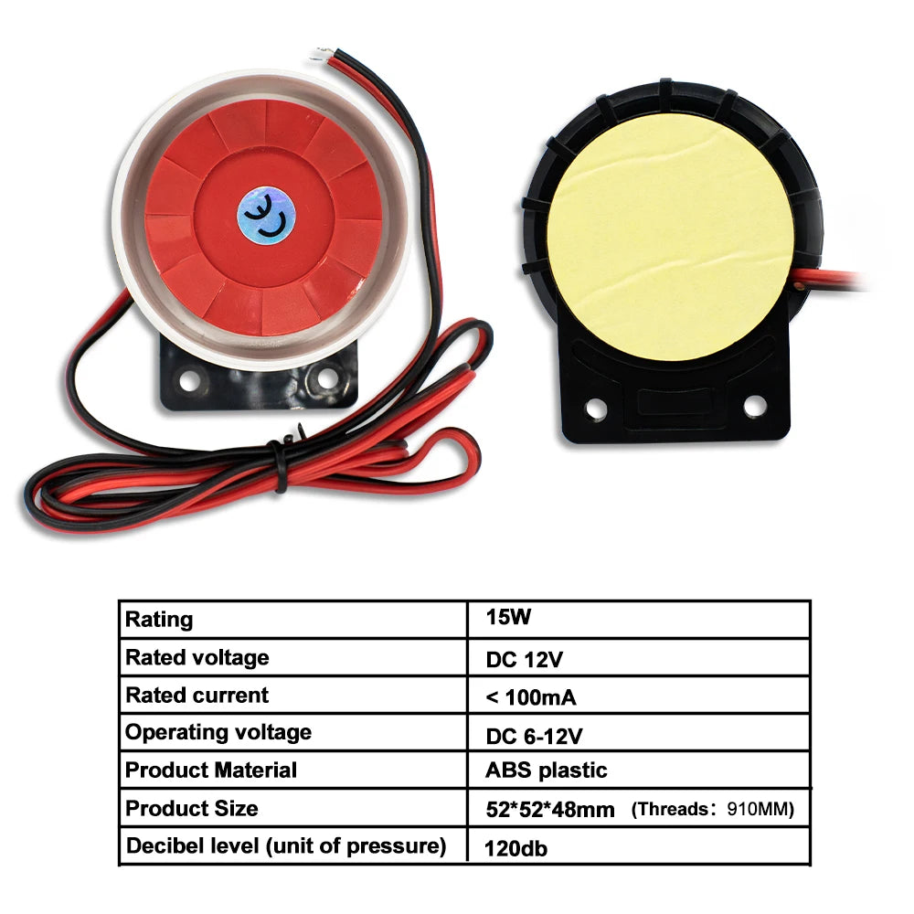 12V Mini Wired Alarm Siren