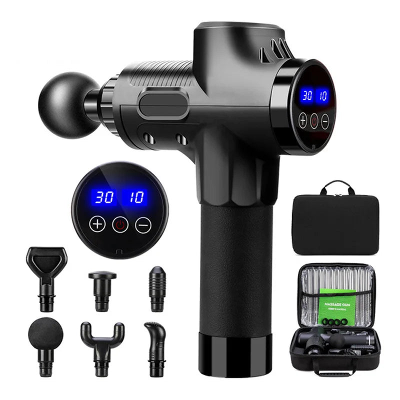 Fascial Massage Gun Electric Percussion Pistol Massager Body Neck Back Deep Tissue Muscle Relaxation Pain Relief Fitness 