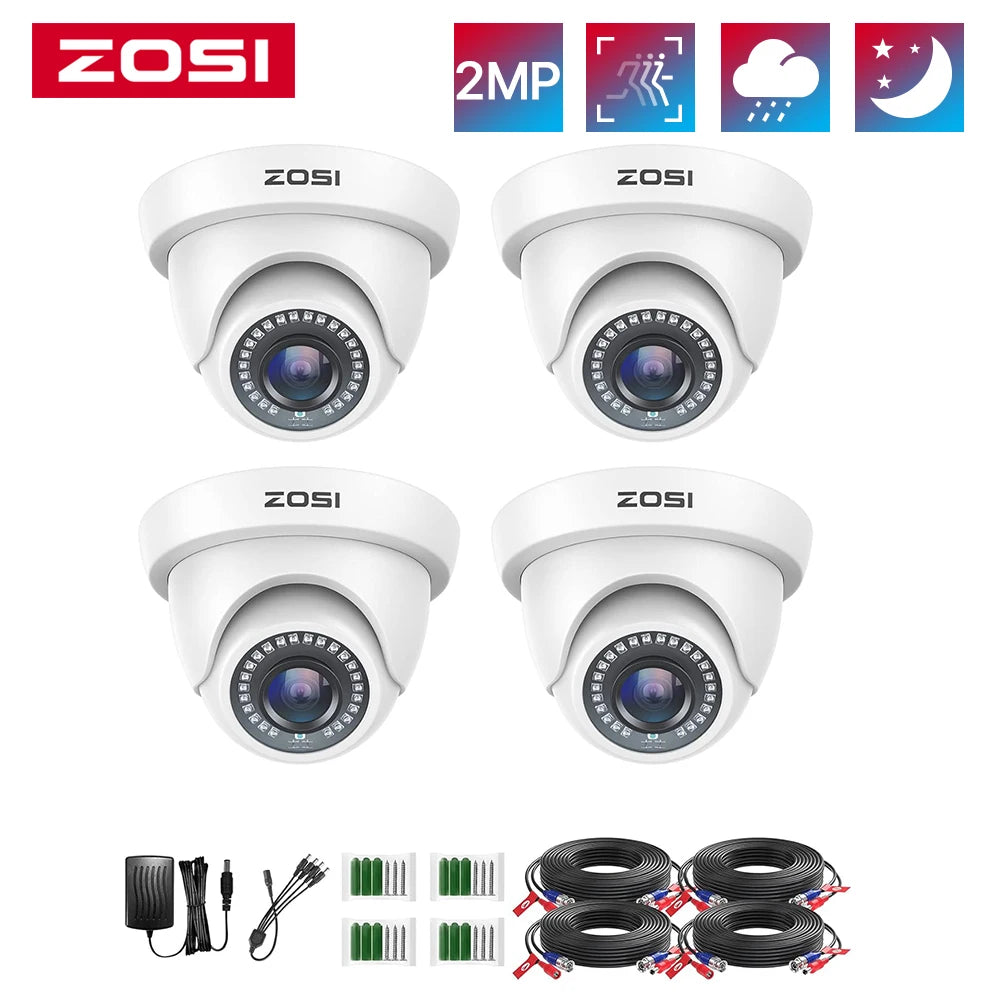 ZOSI 4-Pack 1080P Wired Security Cameras for Home CCTV