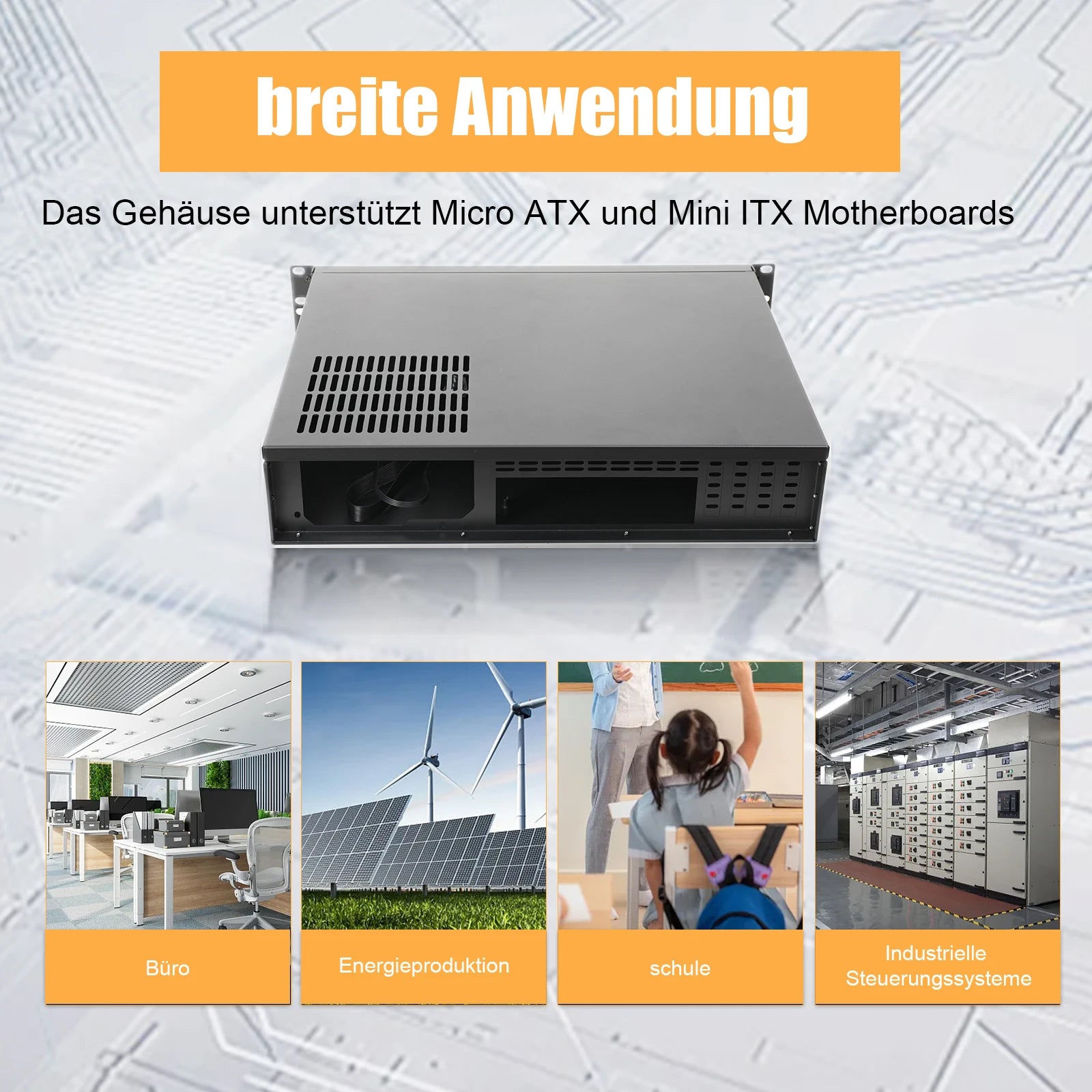 2U chassis aluminium panel ultra kort industrielt kontrolserver chassis datalagring bundkort serverkasse