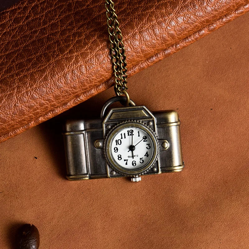 Portachiavi Orologio a Pendente con Fotocamera Retrò