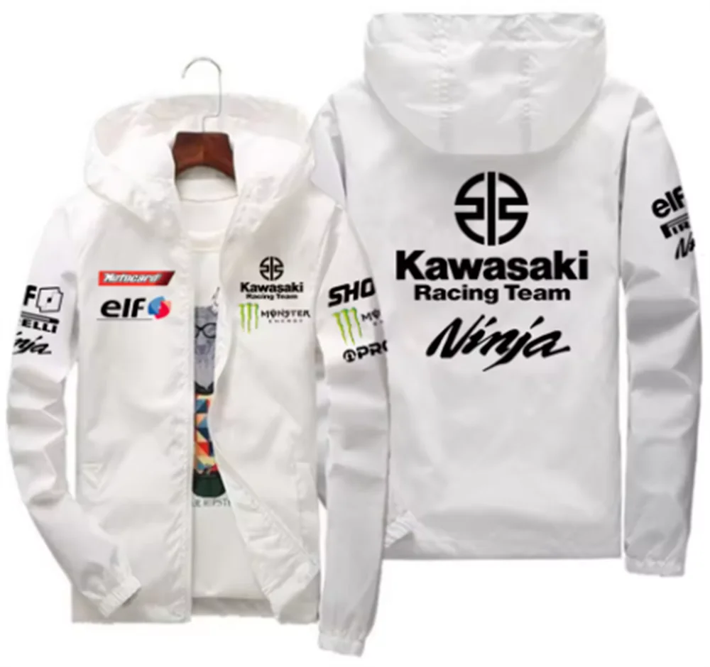 2025 Fashion New Kawasaki Motorcycle Jacket, Racing, Waterproof and Windproof, Outdoor Sports Bicycle, Men's Fan Jacket 