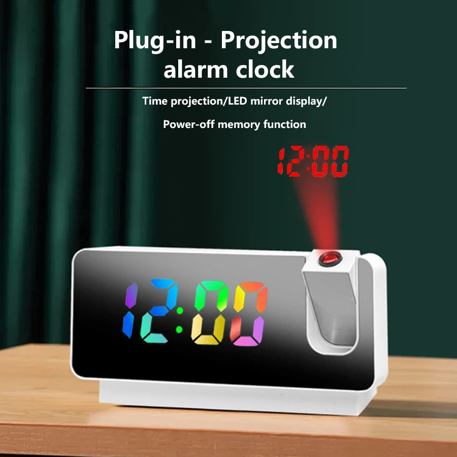 Projection Alarm Clock with Rotating Projector