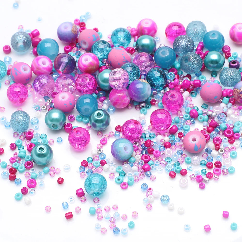 Smíšené velikosti skleněných kuliček pro výrobu šperků