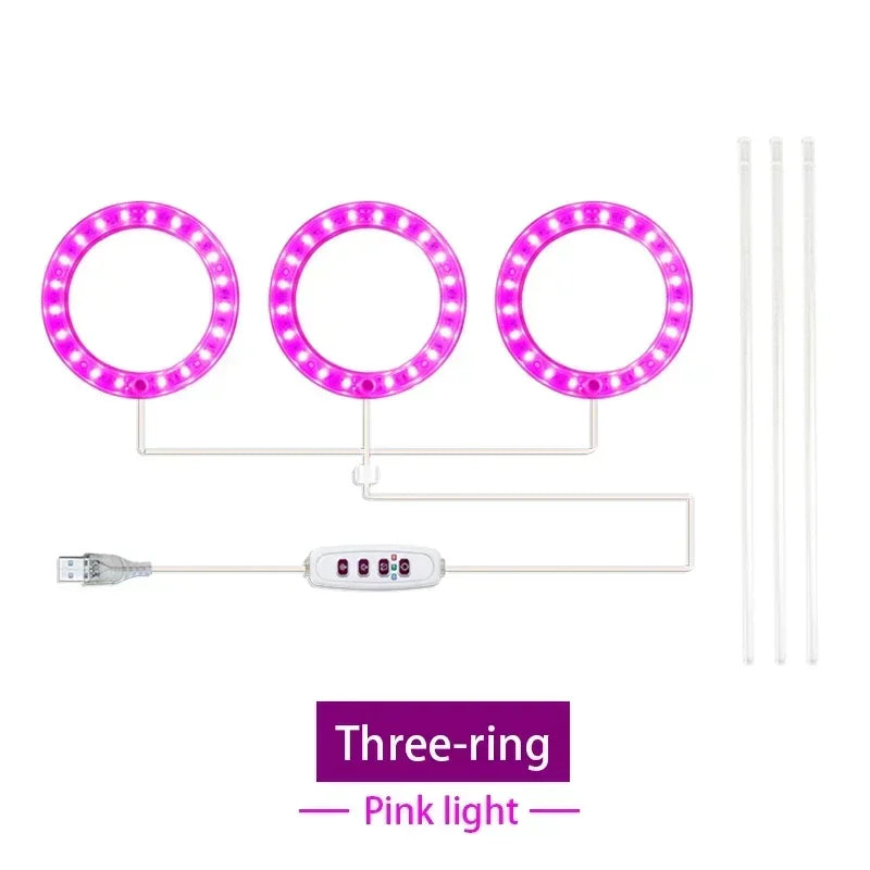 USB Ring Grow Light, Adjustable Height and Head Options