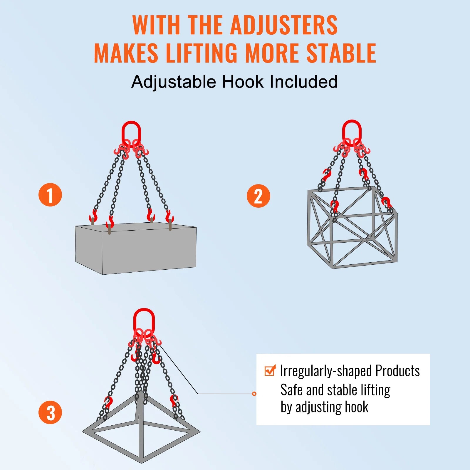 5/16" x 5 Ft G80 Chain Sling with Hooks – 11,000 lb Load