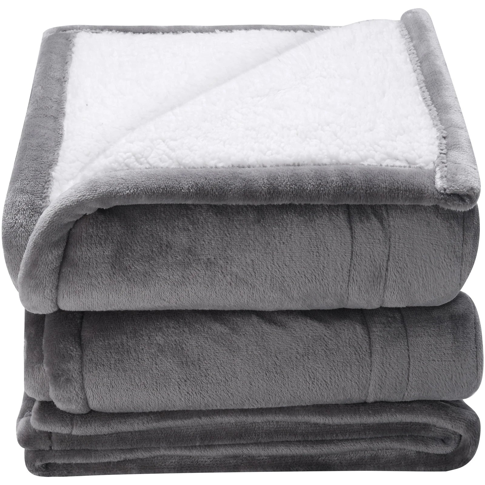 SucceBuy Heated Blanket Electric Throw 4 Sizes Soft Flannel & Sherpa Heating Blanket with 3 Hours Timer Auto-off 5 Heating Level