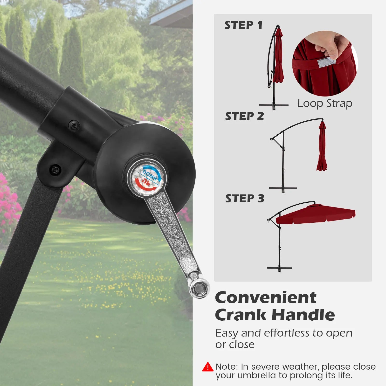 10 ft Offset Hanging Patio Umbrella with Cover