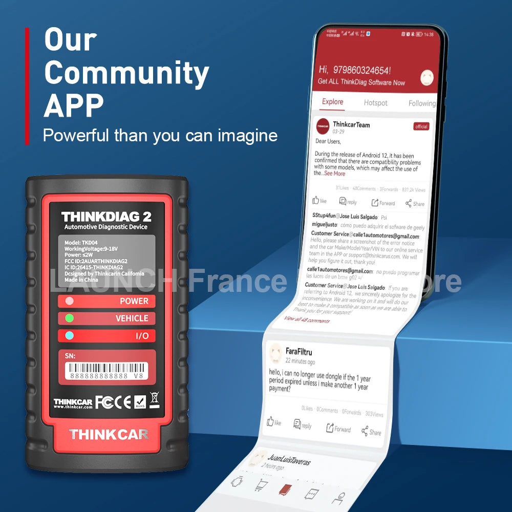 Thinkdiag 2 σαρωτής διάγνωσης OBD2 με CAN FD και κωδικοποίηση ECU