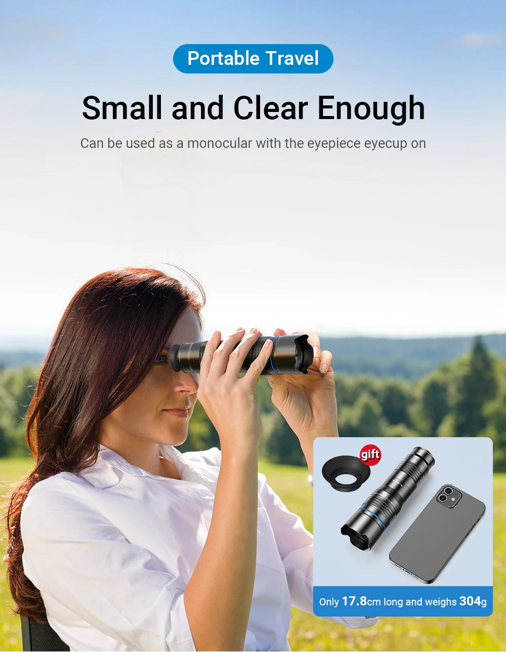 20-40x zoom telelens voor smartphone met statiefset