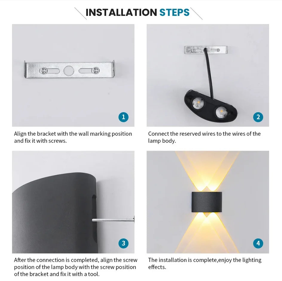 LED Wall Lamp 2W-10W, IP66 Waterproof, AC 85-265V