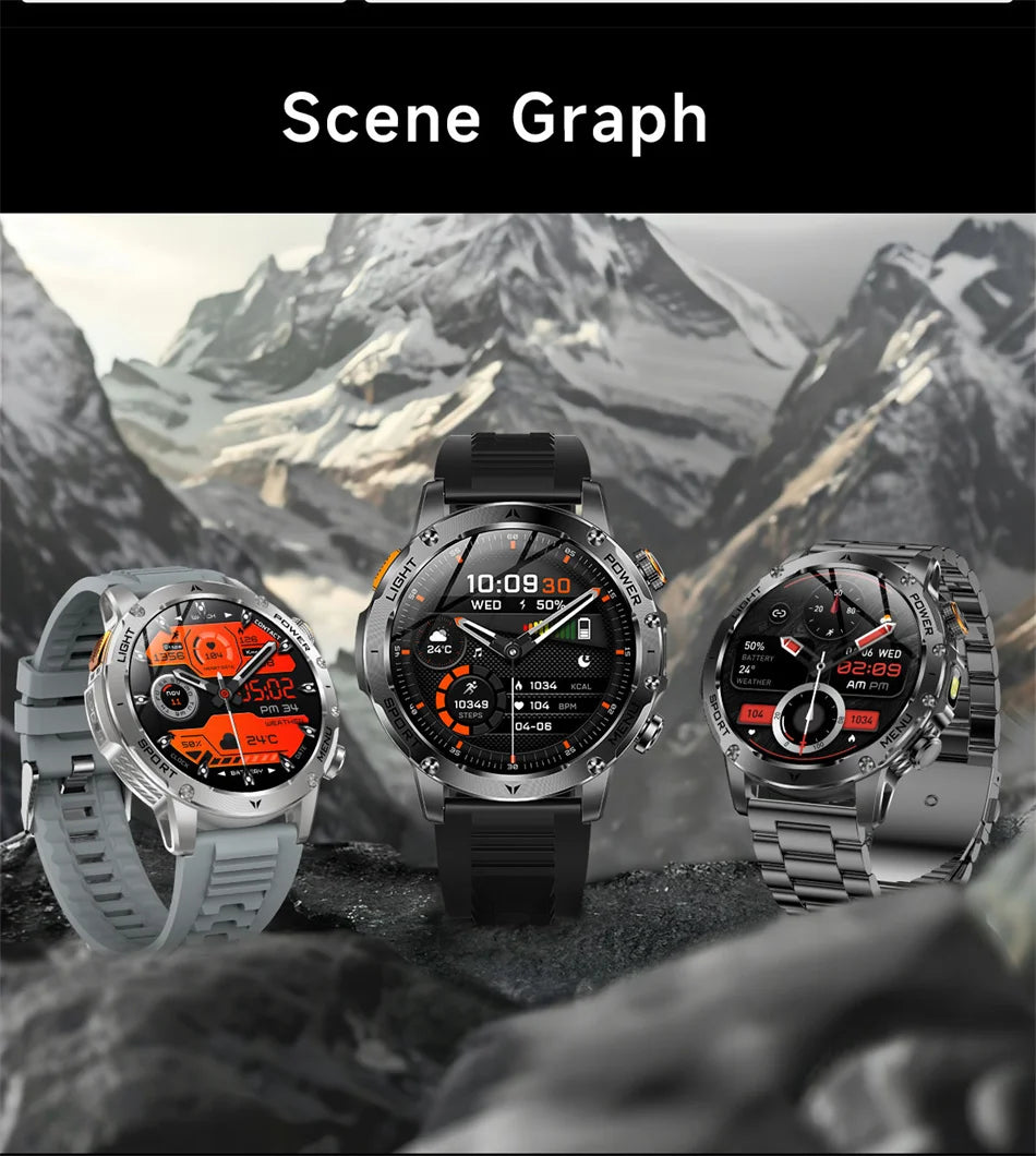 Bluetooth Bel Sports Smartwatch met LED Zaklamp