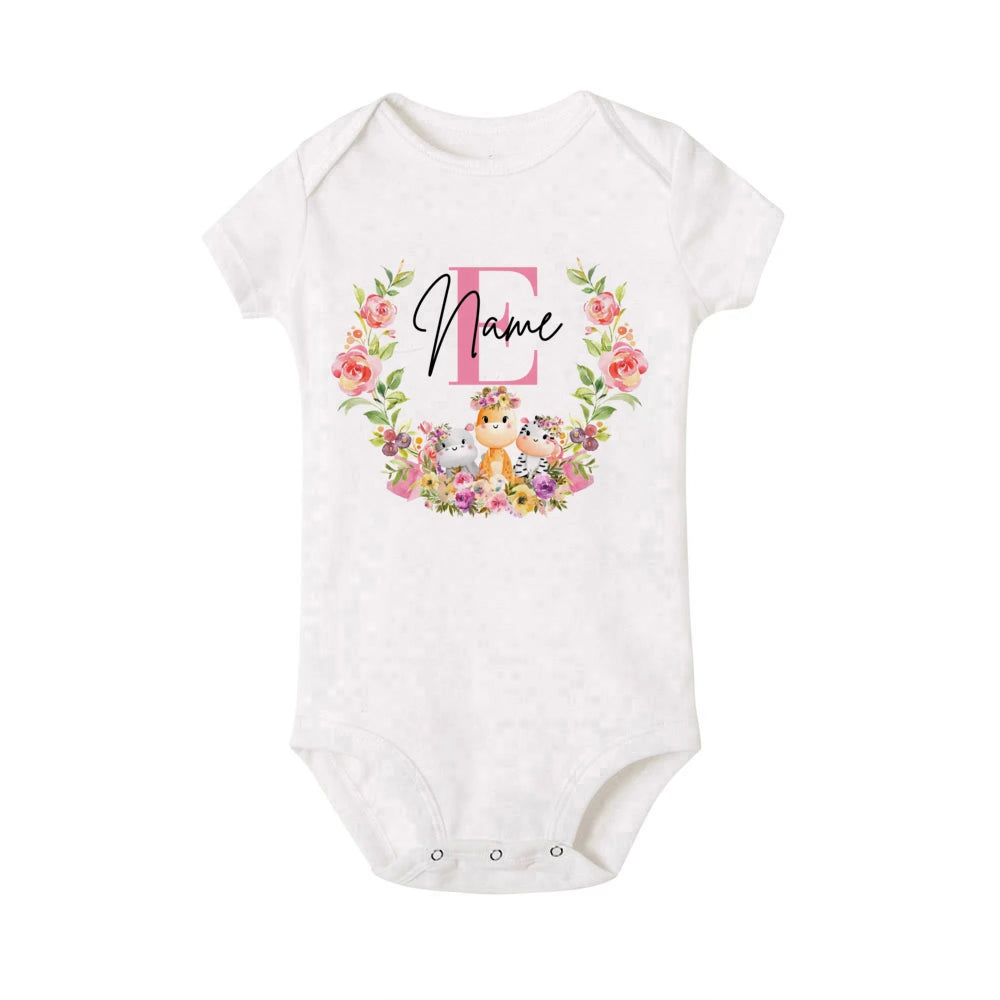 Personalizovaný květinový- počáteční baby bodýčko