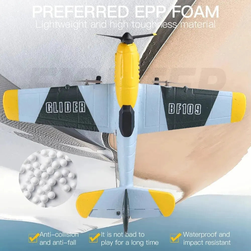 P51 fjernstyrt skumfly med landingsutstyr