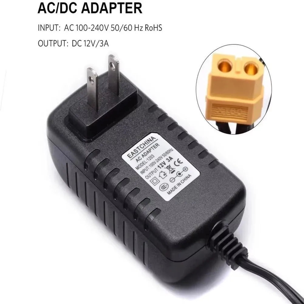 12V 3A XT60 Power Adapter for Compatible RC Battery Chargers