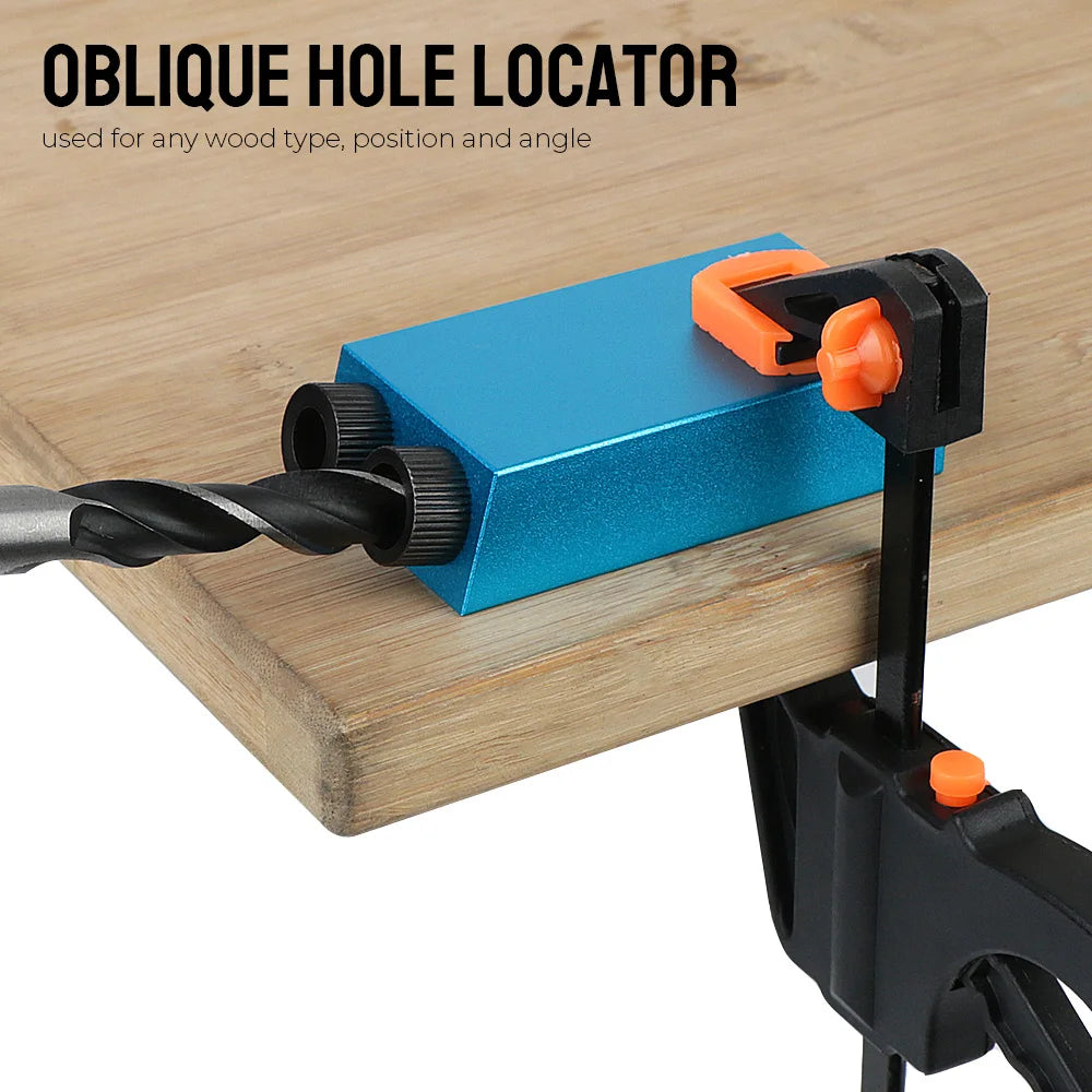 Kit per fori a tasca a 15° con guide da 6, 8 e 10 mm