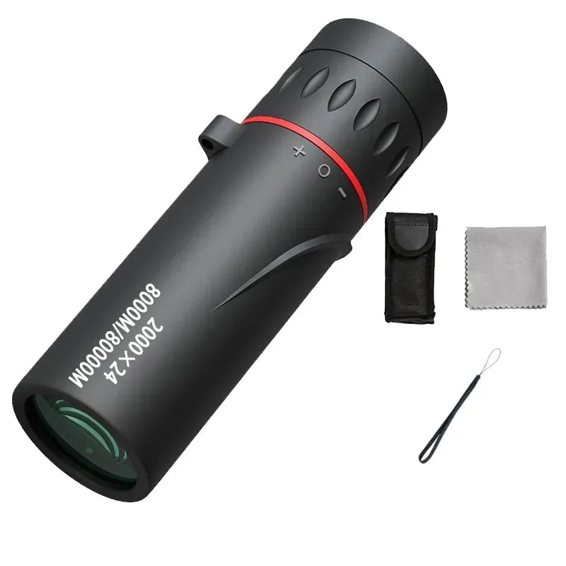Telescópio monocular 2000x24, portátil, telemóvel com suporte, atividades ao ar livre como acampamento, caça e observação de aves