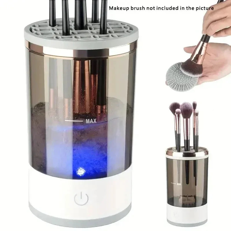 Curățator electric automat pentru pensule de machiaj, adaptor USB, burete de curățare cosmetic, uscare cu covoraș de curățare