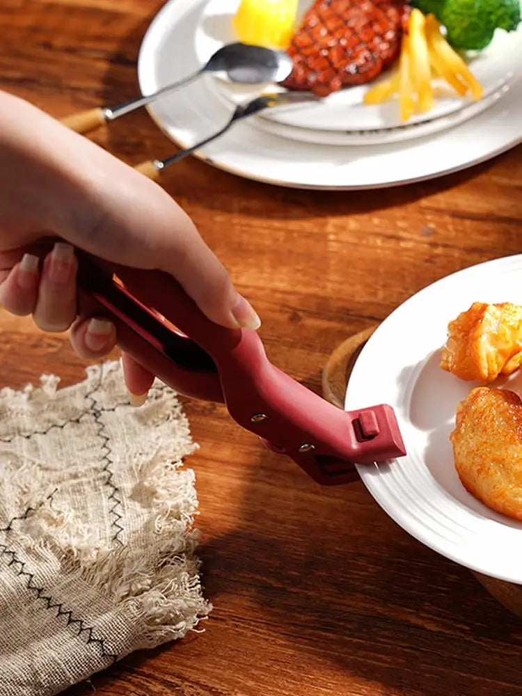Pinça multifunções para segurar tigelas e evitar queimaduras, cor sólida, utensílio doméstico de silicone para cozinha, antiescaldão 2