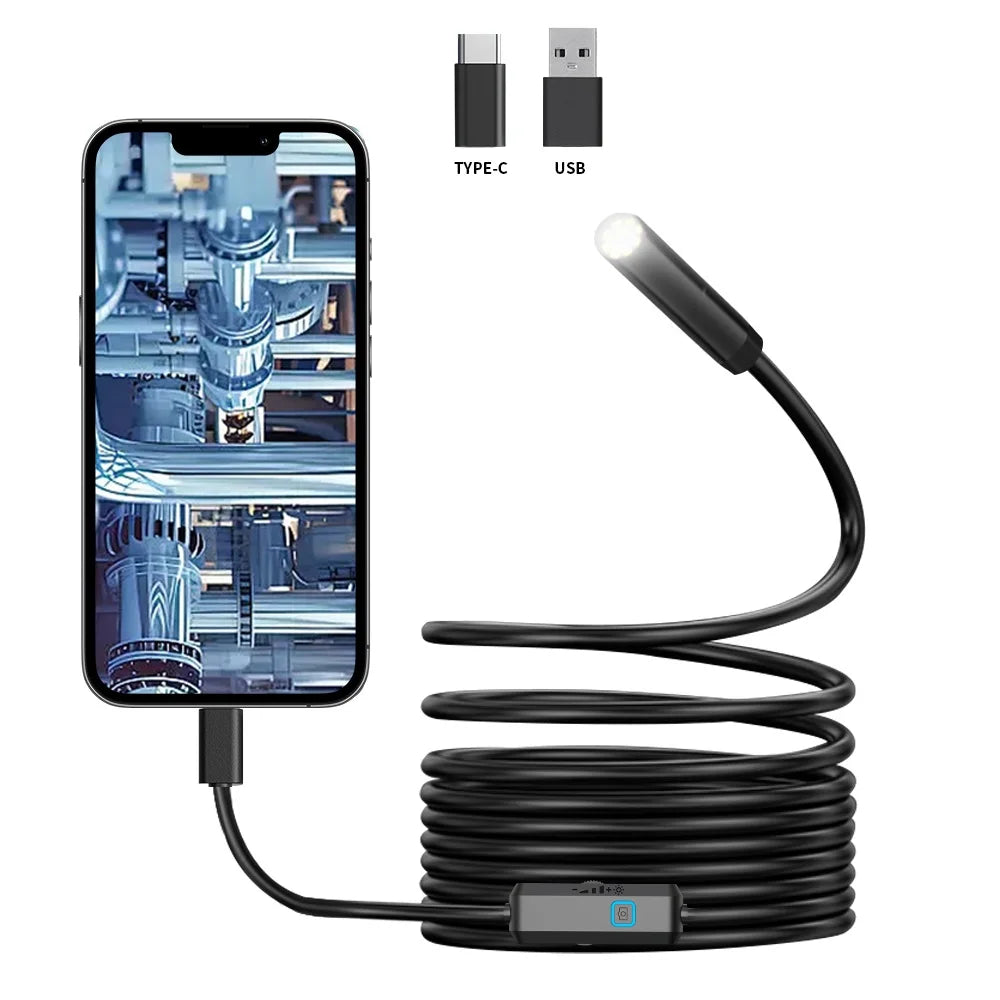 Caméra endoscope Android Type-C 7MM étanche IP67 à 6 LED, bore scope miniature avec 6 DEL
