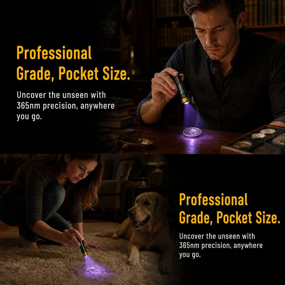 Lumina UV mini 365nm/395nm, USB reîncărcabil, lampă hiper UV pentru uscarea adezivi, animale de companie (pisică, câine), urină, tinea, bani, cuțit, scorpion, detectare lumina