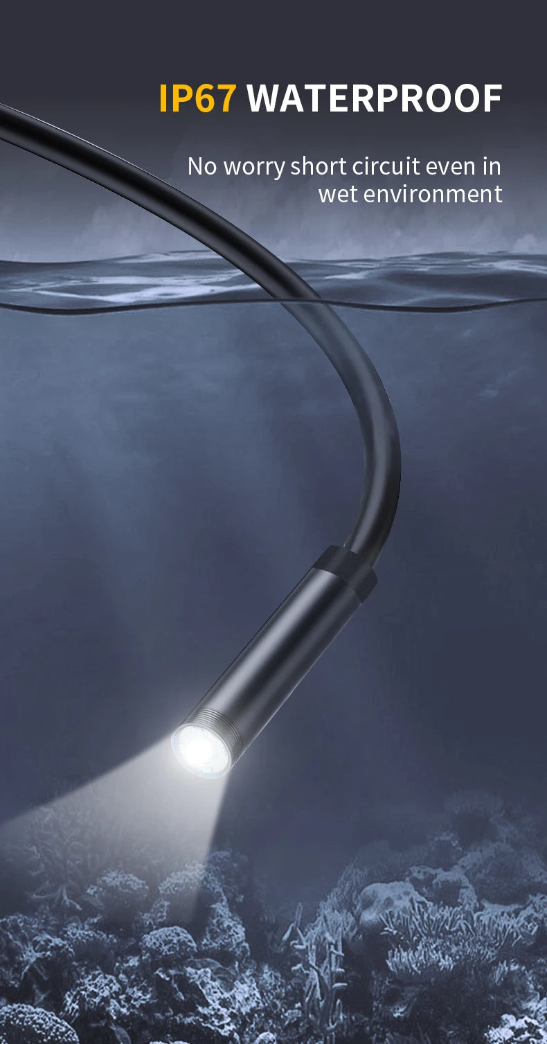 Caméra endoscope Android Type-C 7MM étanche IP67 à 6 LED, bore scope miniature avec 6 DEL