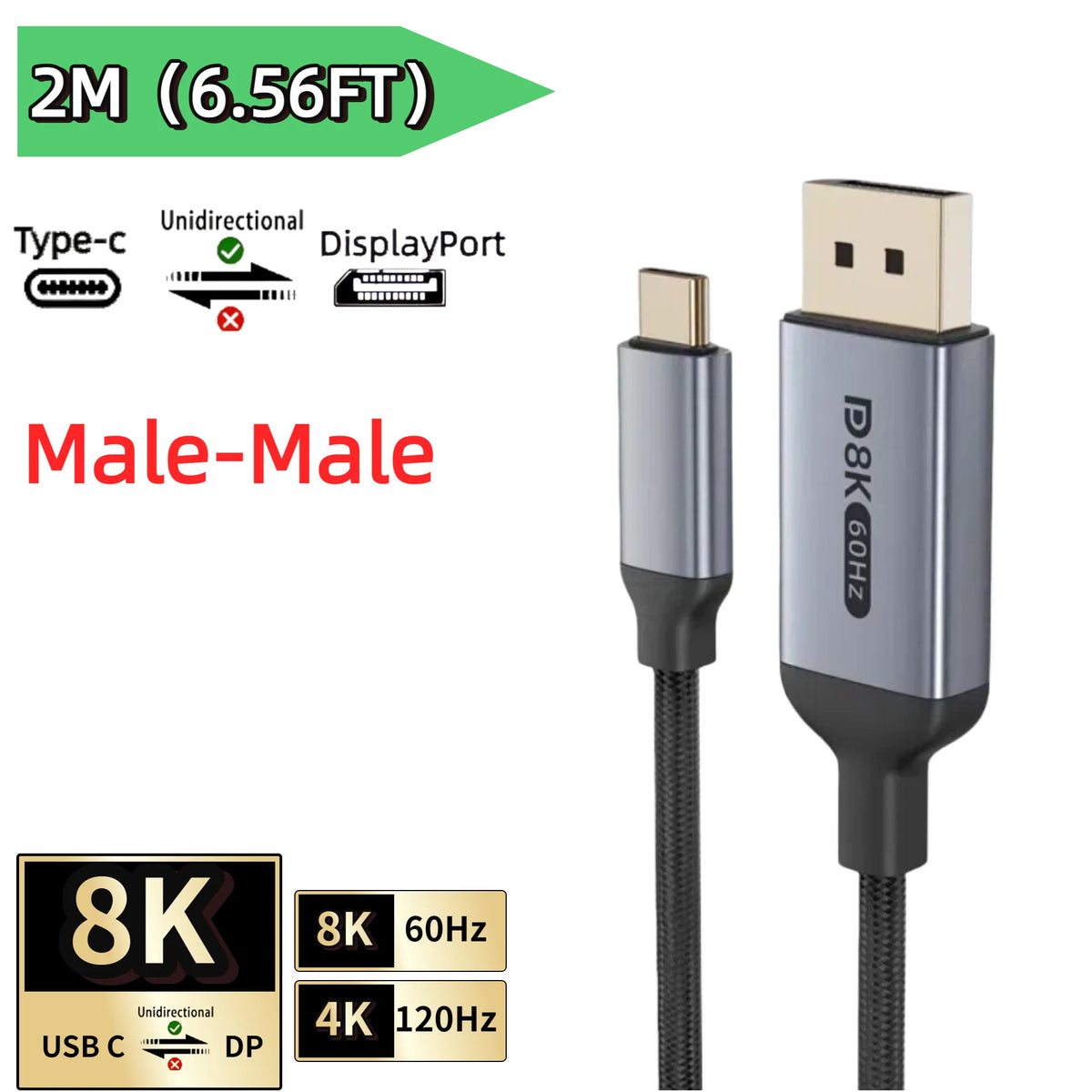USB-C and DisplayPort Video Cable, Multiple Versions