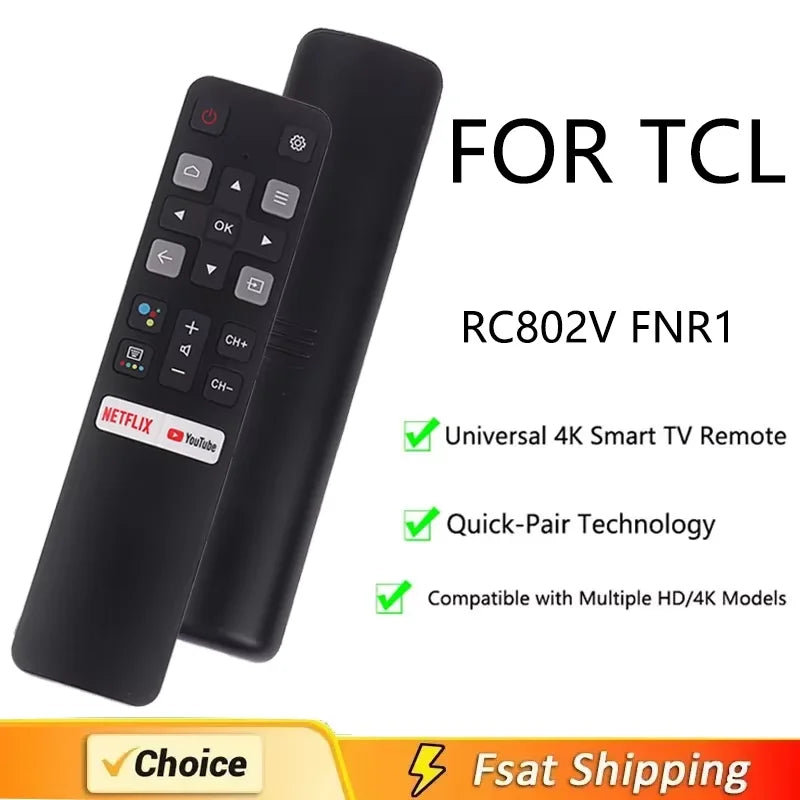 RC802V Replacement IR Remote for Compatible TCL TVs