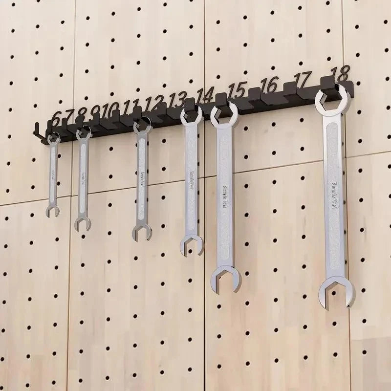 Numbered Wall-Mount Wrench Organiser Hooks