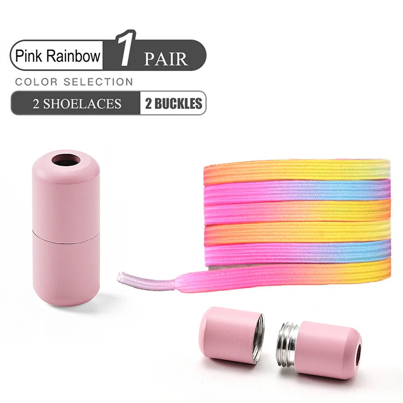 1Pair/2Pairs/4Pairs No Tie Shoe Laces Colorful Buckle Shoelaces Pearl Light Colorful Fashion Without Ties Elastic Laces Sneaker 