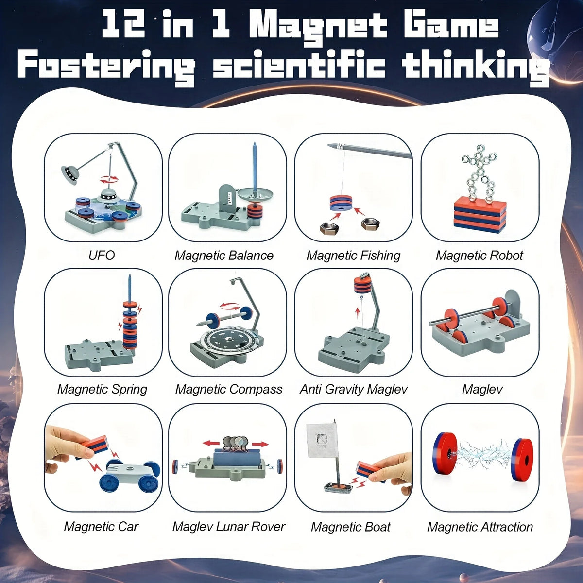 12-in-1 Magnetic Physics Experiment Kit