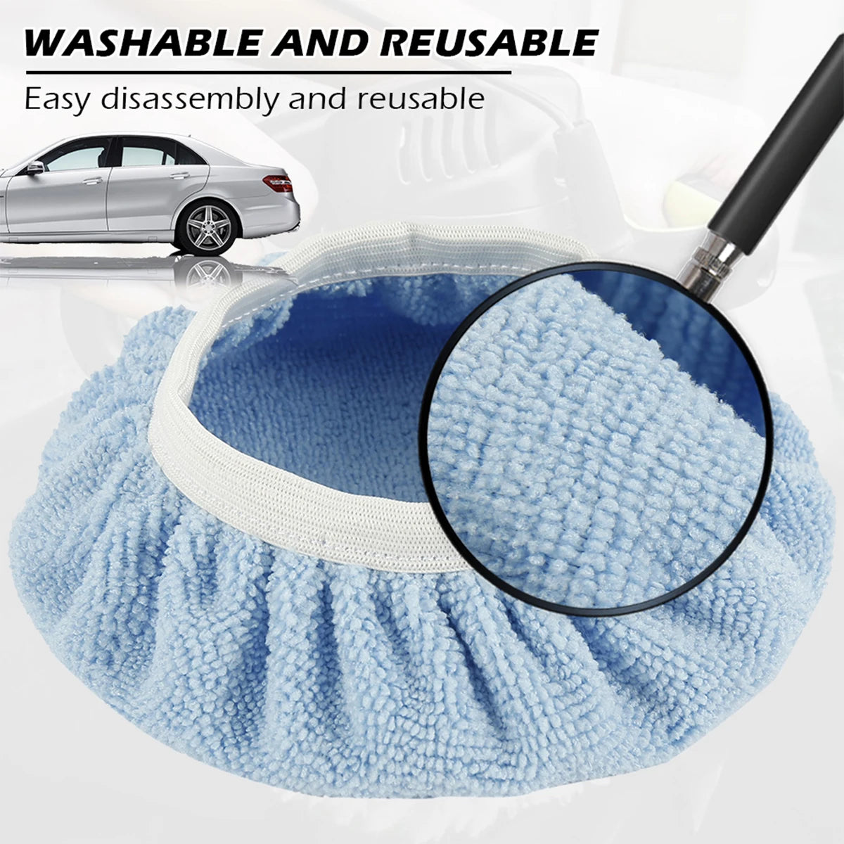 Lot de 10 bonnets de polissage en microfibre, 9–10 pouces