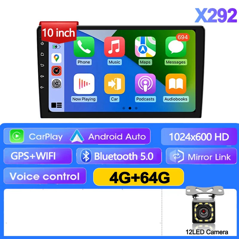 7/9/10 Inch Univerzális Android 13 Autórádió 64G Autorádió Android 2 Din Autórádió GPS BT Központi Multimédia Okos Autó Rendszerek