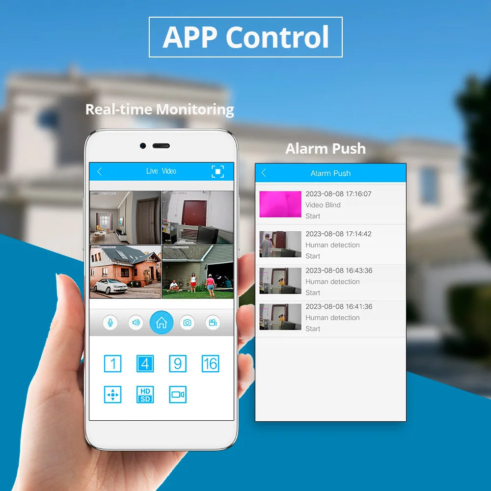 Fuers H.265 8CH Wireless NVR Security Outdoor WIFI IP Camera System Kit Surveillance CCTV Face Audio Video Recorder 