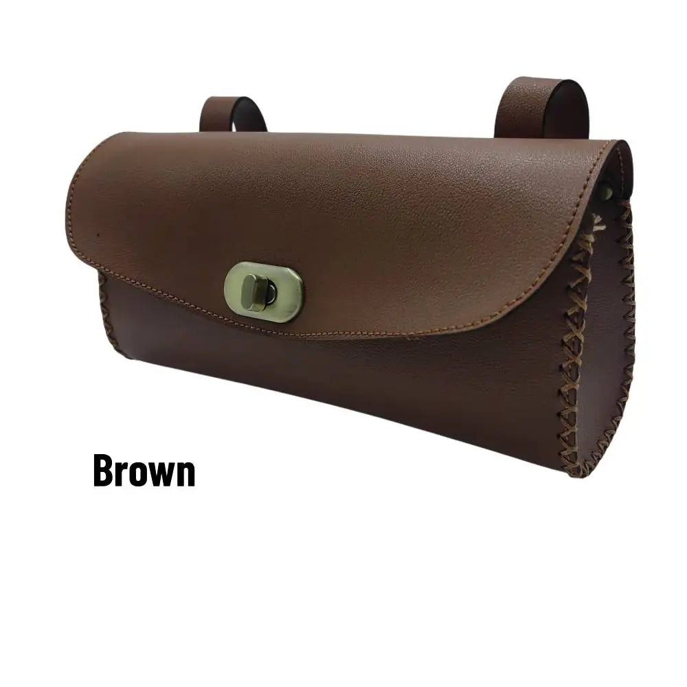 Retro-Style PU Bicycle Storage Pouch