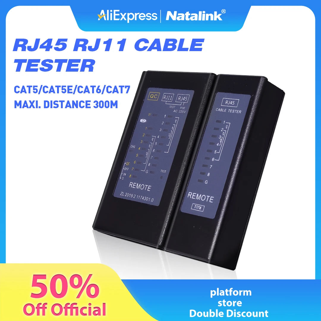 Rechargeable RJ45 and RJ11 Cable Tester